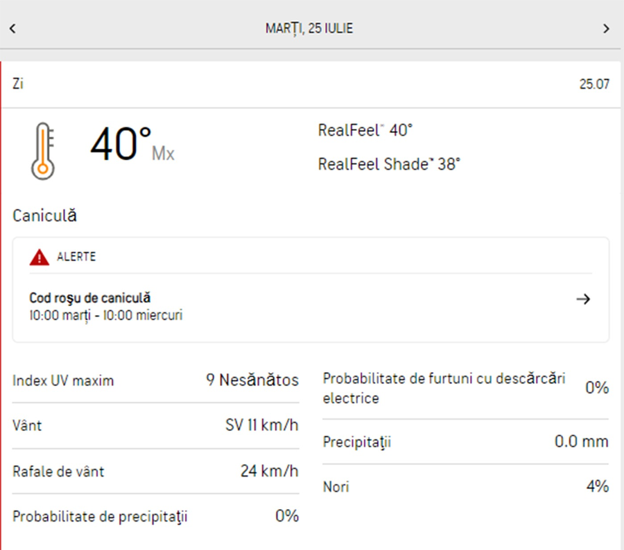 Meteorologii Accuweather anunță cod roșu de caniculă în România | La ce oră începe și când ia sfârșit