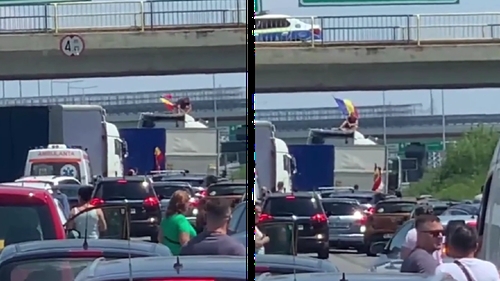 Un șofer a blocat autostrada A1 cu un camion, pe sensul Pitești – București. Ce a urmat apoi