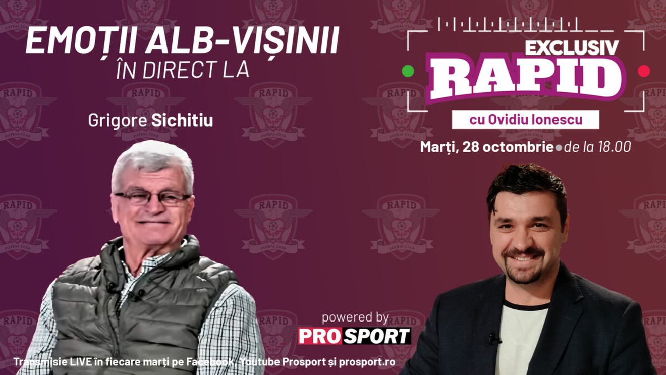 Rapid continuă parcursul excelent din acest sezon și noi vă așteptam la "EXCLUSIV RAPID", în direct pe YouTube - ProSport, de la 18:00!