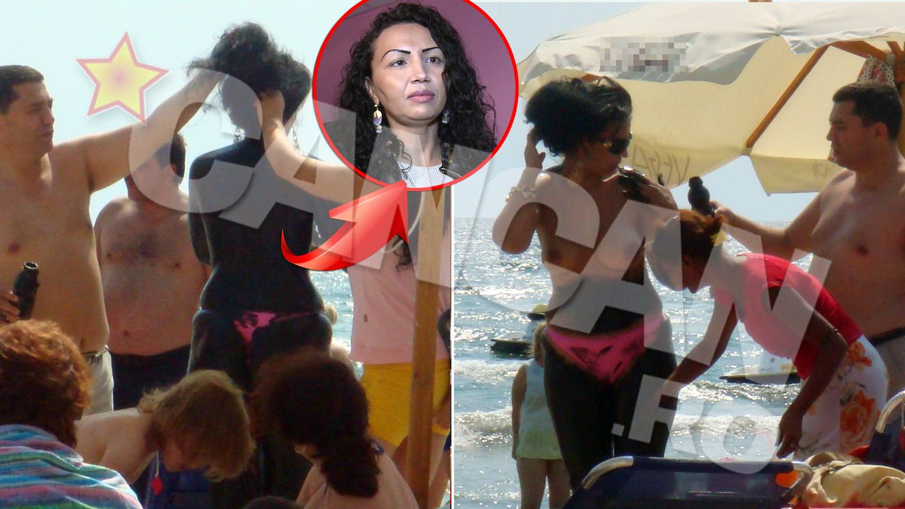 Surprize, surprize cu Narcisa lui Guta! Si-a dat sutienul jos la mare si s-a acoperit cu namol din cap pana-n picioare!