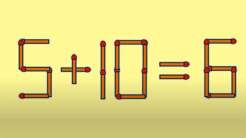 Test IQ cu chibrituri | Mutați un singur băț, pentru a corecta 5 + 10 = 6