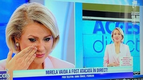 ȘOCANT! Mirela Vaida a fost atacată în direct, la TV „A venit fix spre capul meu cu pietroiul” VIDEO