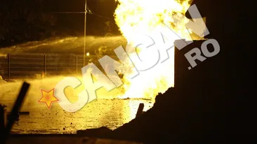 Incendiu urias in Capitala! Drumul Taberei, sub alerta de explozie! O conducta cu gaz a ars minute intregi cu flacari inalte de zeci de metri