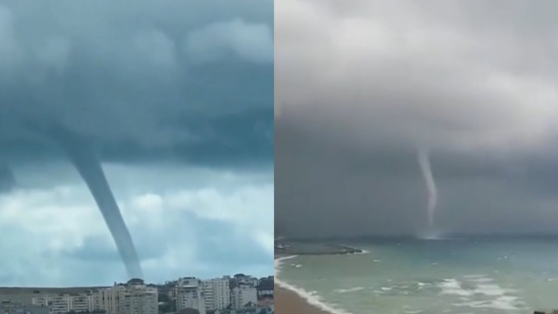 Fenomen meteo periculos, format în Marea Neagră! Tromba uriașă a ajuns pe uscat