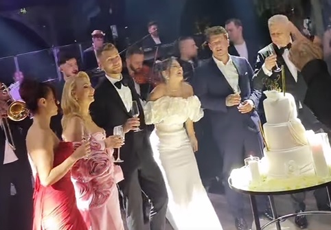 Marius și Liliana Șumudică, la nunta lui Denis Drăguș / Foto: Captură Video
