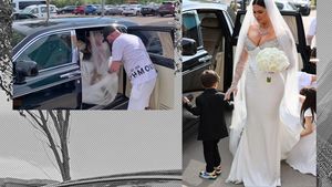 Apariție impecabilă a miresei lui Florin Salam! Roxana Dobre s-a dat jos din Rolls Royce, într-o rochie unică semnată de Cristina Săvulescu