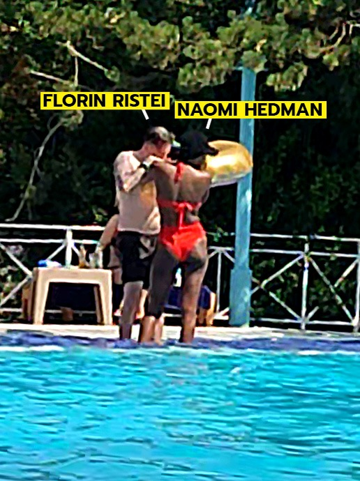 Florin Ristei a vrut s-o arunce pe Naomi în apă, dar nu a reușit (Foto: CANCAN.RO)