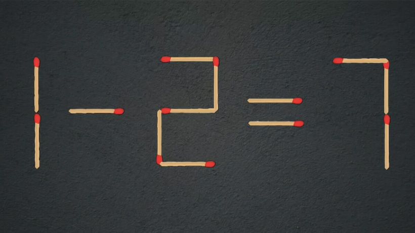 Test IQ exclusiv pentru genii | 1-2=7 este greșit. Pentru a corecta egalitatea, mutați un singur chibrit
