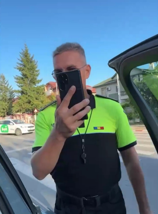 Cristina Șișcanu s-a certat cu un polițist. Foto: captură video