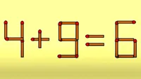 Test IQ pentru cei mai inteligenți | Corectează ecuația 4+9=6, mutând un singur băț de chibrit