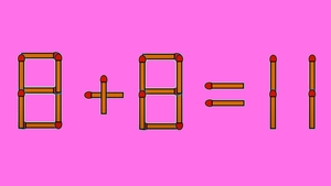 Test IQ cu chibrituri | Mutați un singur băț, pentru a corecta 8 + 8 = 11
