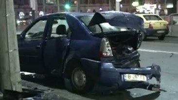 Beat și fără permis a făcut accident! A fugit apoi, cu polițiștii după el