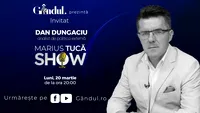 Marius Tucă Show începe luni, 20 martie, de la ora 20.00, live pe gândul.ro