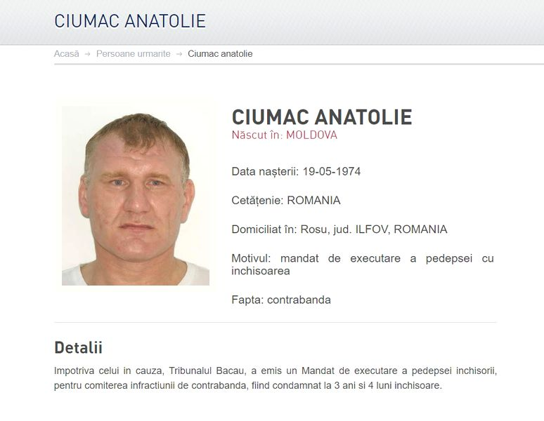 Pe numele lui Tolea a fost emis un mandat de executare a pedepsei cu închisoarea