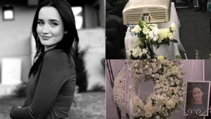 Amalia Semeniuc, tânăra rănită grav în accidentul din Suceava în care au murit mama și sora ei, a fost înmormântată. Imaginile durerii!