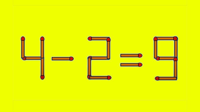 Test de inteligență | Pentru a corecta 4 – 2 = 9 este nevoie să mutați un singur chibrit