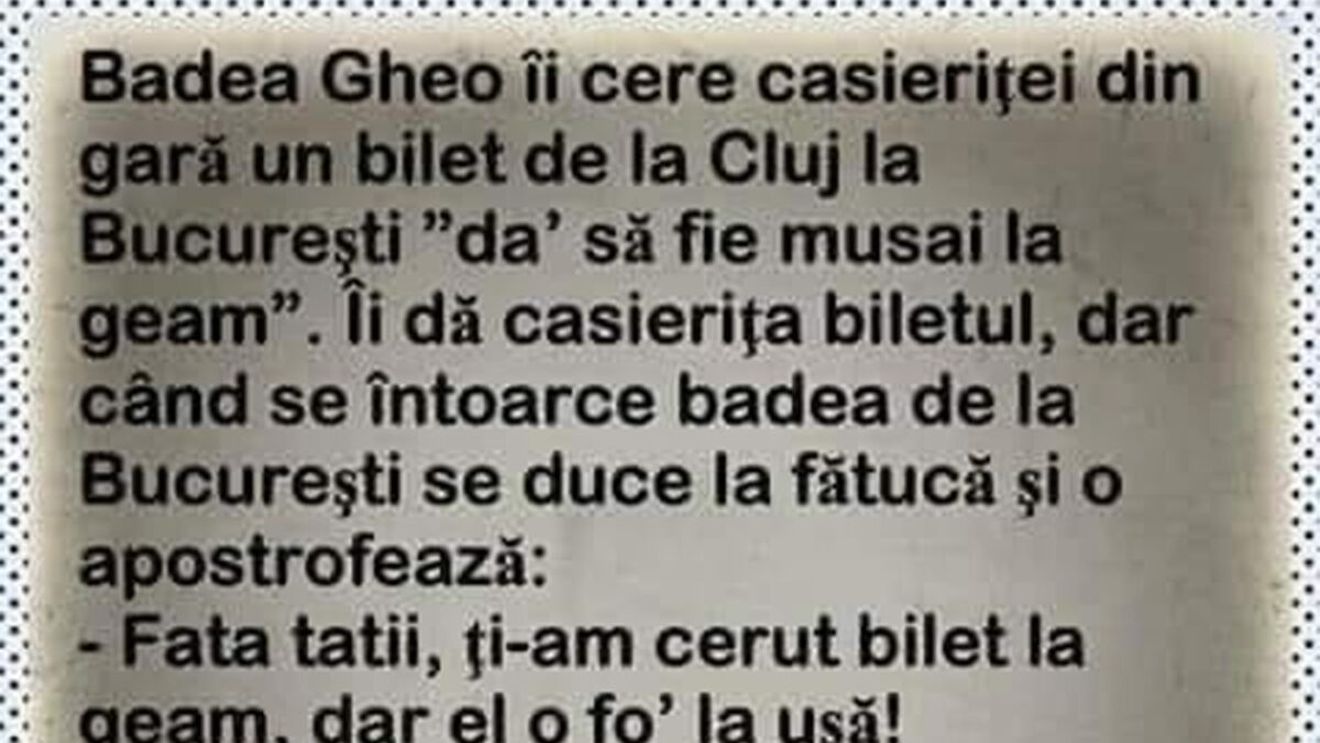 Bancul sfârșitului de săptămână | Badea Gheo și biletul de tren