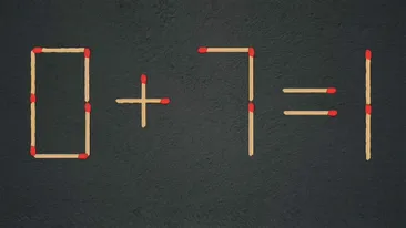Test de inteligență | Mutați un singur chibrit pentru a corecta 0 + 7 = 1