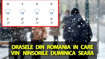 Ninge în România începând de duminică seară! Meteorologii Accuweather anunță orașele în care vin ninsorile