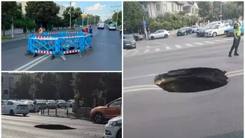 Din ce cauză a apărut groapa de 3 metri de pe mijlocul Bulevardului Eroilor. Ce spune PMB