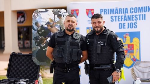 Ei sunt polițiștii care l-au prins pe bărbatul înarmat din Cosmopolis. Marinaș Mihnea și Gavrilă Gabriel au intervenit de urgență