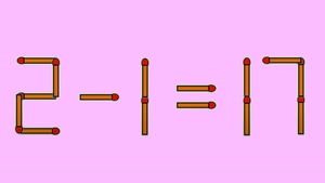 Test IQ cu chibrituri | Corectați 2 - 1 = 17, mutând un singur băț