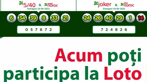 Rezultate loto 6 din 49. Numerele extrase duminică, 13 iunie 2021