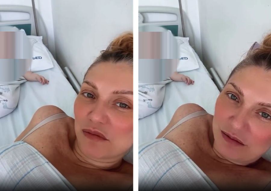Cristina Cioran, alături de fiul său, în spital. Sursă: Instagram