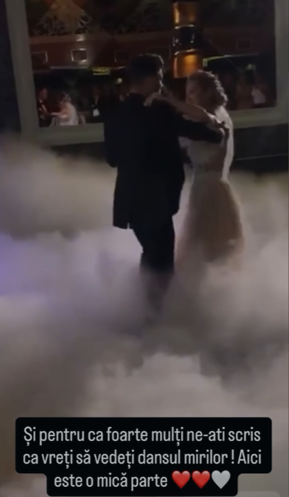 Noi imagini de la nunta Mariei cu Marius Avram. Au strălucit pe ringul de dans la valsul mirilor