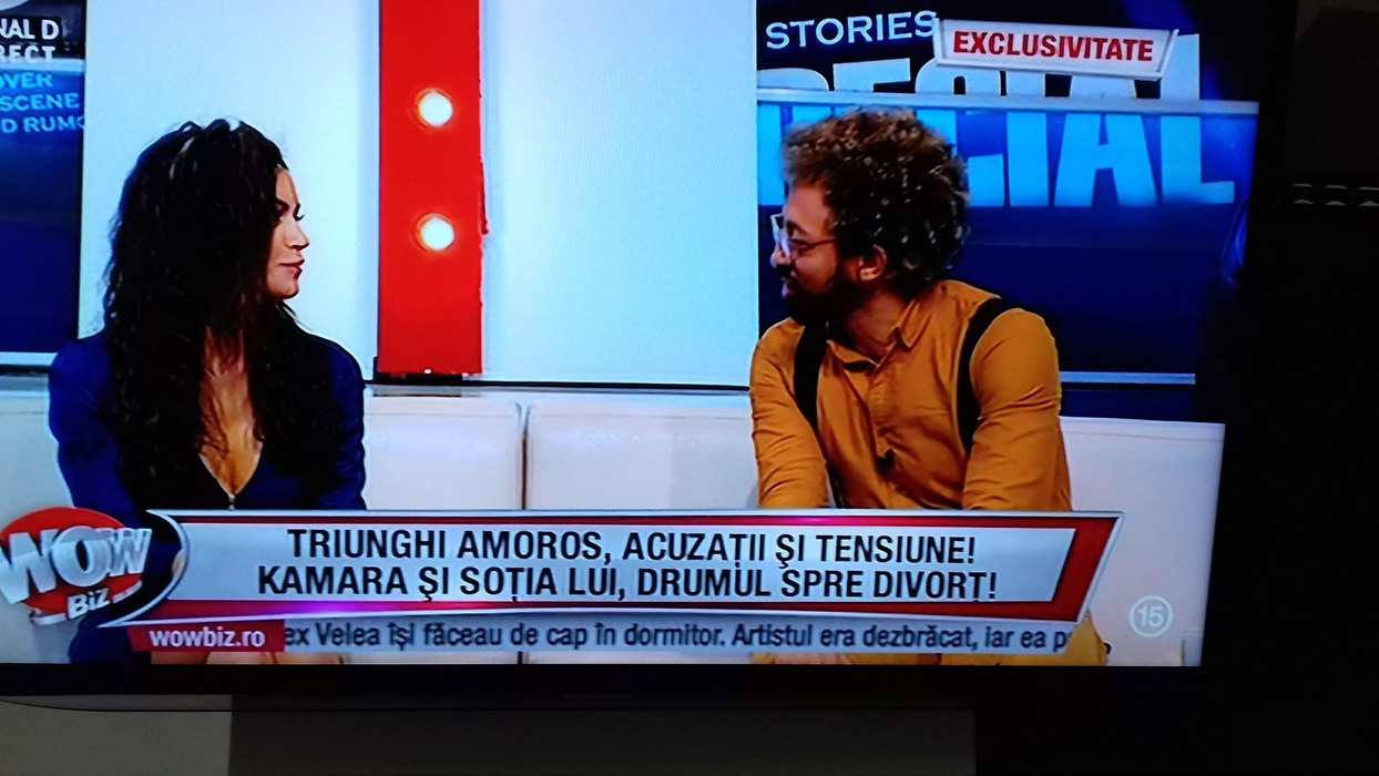Oana şi Kamara, în cadrul unei emisiuni TV. Sursa foto: captură Kanal D
