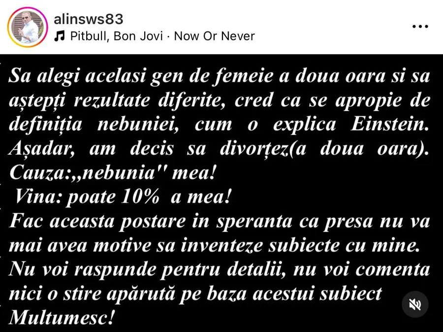 Alin Ionescu divorț