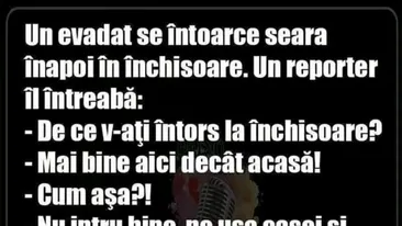BANC | Un evadat se întoarce seara înapoi în închisoare