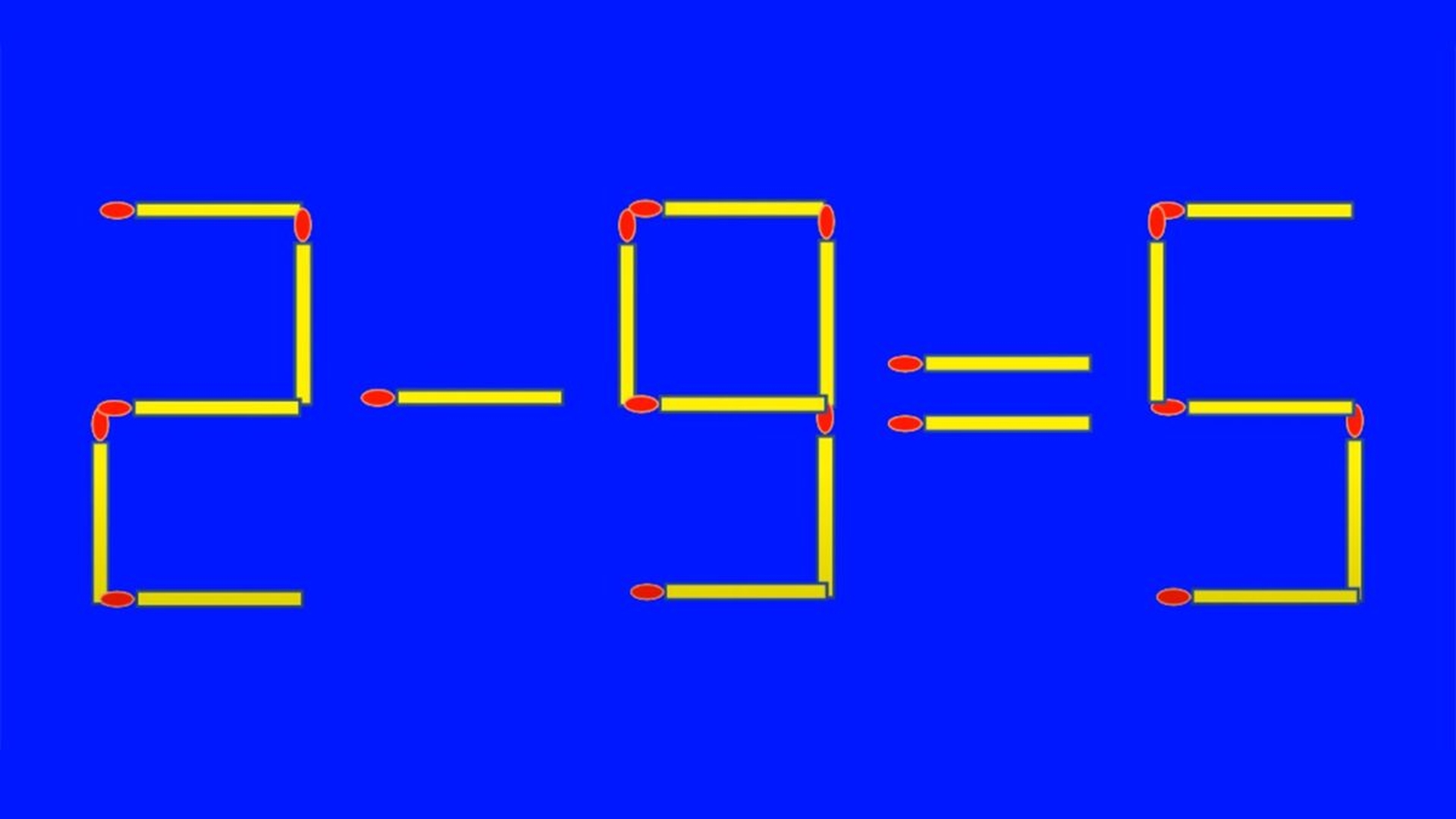 Test IQ exclusiv pentru genii | Corectați 2-9=5, mutând două chibrituri!