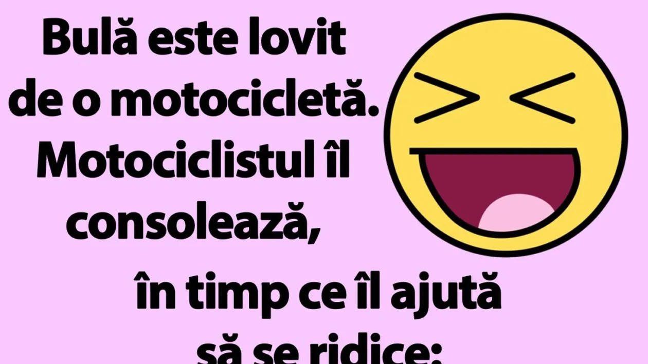 BANC | Bulă este lovit de o motocicletă