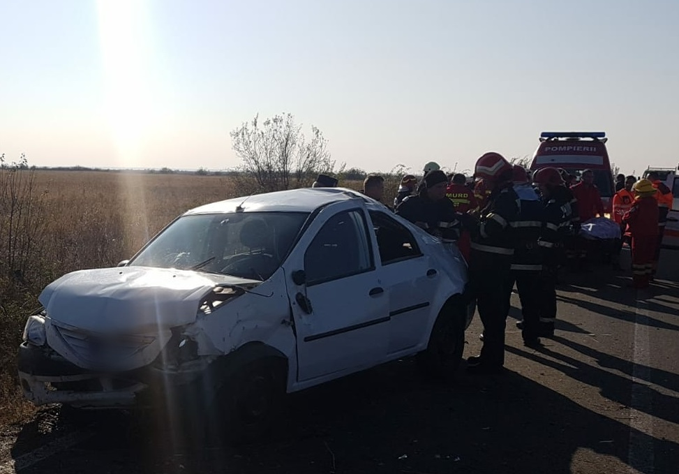 Mașina în care se aflau cele trei victime