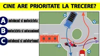 Test auto pentru șoferi, cu 10 chestionare | Primul: Care dintre cele 4 autovehicule au prioritate la trecere?