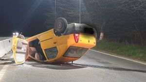 Mașină răsturnată, la Constanța! Alcoolul a fost, din nou, de vină