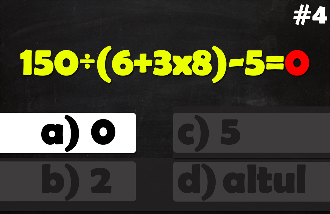 Testul IQ la care doar geniile răspund corect la cel puțin 8 din cele 10 întrebări | Prima: Cât face 90:10(1+2*3)-7?