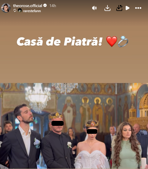 Theo Rose și Anghel Damian, nași de cununie! Primele imagini de la eveniment