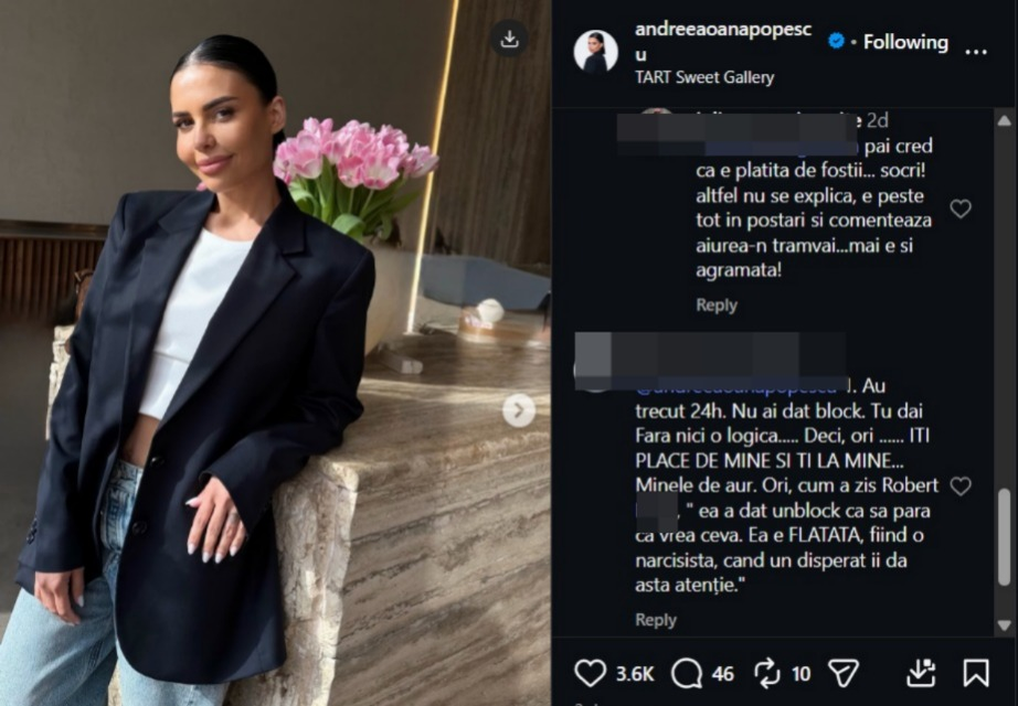 Acuzații la adresa foștilor socrii ai Andreei Popescu? Cine susține că ar plăti oameni să o denigreze pe fosta noră