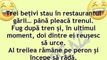 BANC | 3 bețivi stau în restaurantul gării