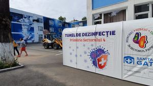 Tunelurile de dezinfecție, un pericol real pentru elevi: „Pot produce iritații la nivelul ochilor și pielii”