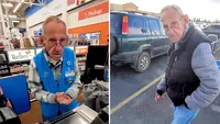 Povestea fabuloasă a bătrânului din imagine. La 82 de ani, lucra casier într-un supermarket. Ireal cum l-a pensionat un client