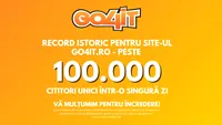 OFICIAL. Record istoric pentru site-ul go4it.ro – peste 100.000 de cititori unici într-o singură zi