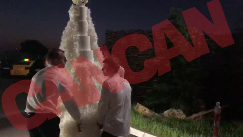 Tortul regal de nuntă a avut o înălțime de aproape doi metri (Foto: CANCAN.RO)