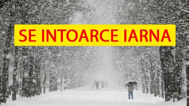 Se întoarce iarna în România. Începe de azi de la ora 15:00 în toată țara și ține până miercuri