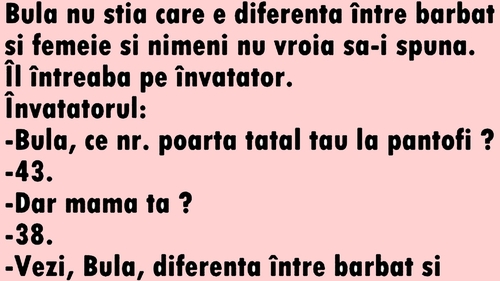 BANC | Bulă și diferența dintre bărbați și femei