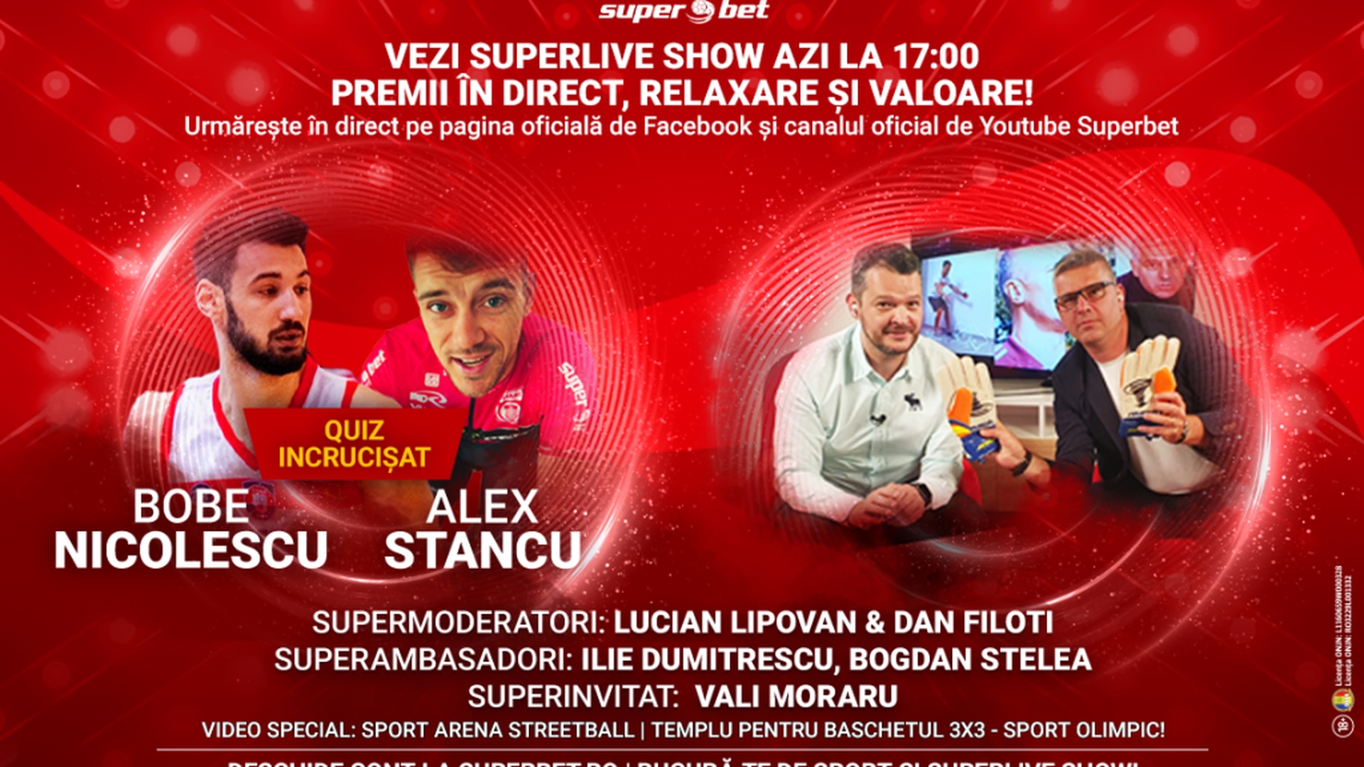 Urmărește AZI la 17:00, live online SuperLive Show, cea mai nouă emisiune de sport! Te așteaptă Ilie Dumitrescu și Bogdan Stelea