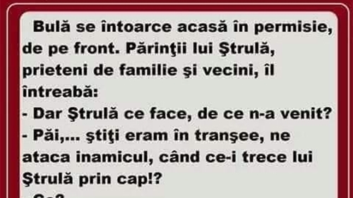 BANC | Bulă se întoarce acasă în permisie, de pe front