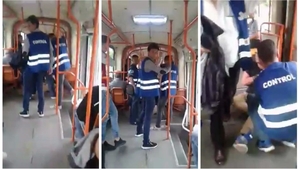 REVOLTĂTOR! O gaşcă de controlori au abuzat un tânăr în tramvaiul 11 până i-au RUPT mâna VIDEO